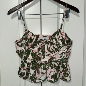 Parker Thin Strap Lightweight Floral Cropped Summer Top NWOT Size 4